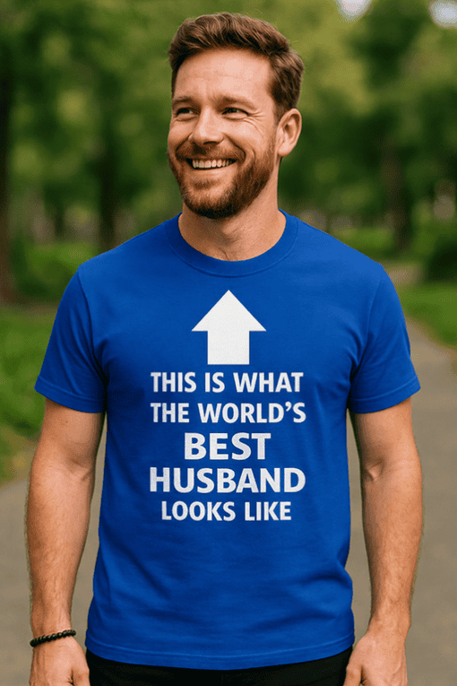 Happy Husband T-shirt with Funny Message for Men, Perfect Gift for Husband, Wedding Anniversary Tee.