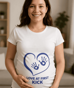 1. Heart-shaped hand print design T-shirt promoting love and kindness.
