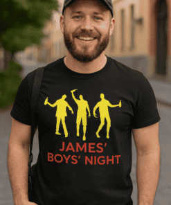 1. Custom James Boys' Night T-shirt for Men, Perfect Party Gift.
