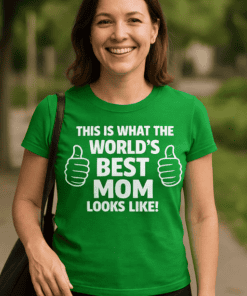 Thumbs up graphic T-shirt for moms, best mom gift idea, family humor tee, Mother's Day shirt, funny mom slogan, casual wear for moms.