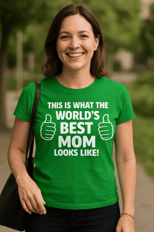 Thumbs up graphic T-shirt for moms, best mom gift idea, family humor tee, Mother's Day shirt, funny mom slogan, casual wear for moms.