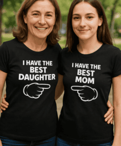 Best daughter and mom matching t-shirts, family shirts with funny matching phrases, perfect gift for mom and daughter.