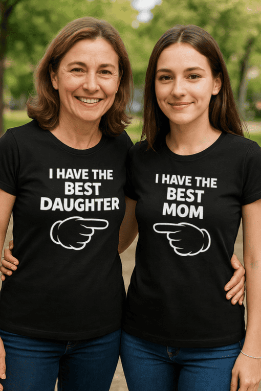 Best daughter and mom matching t-shirts, family shirts with funny matching phrases, perfect gift for mom and daughter.