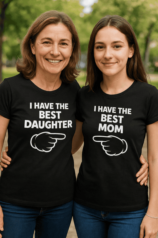 Best daughter and mom matching t-shirts, family shirts with funny matching phrases, perfect gift for mom and daughter.