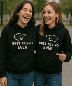 Best friend matching hoodie, friendship hoodies with quotes, funny matching sweatshirts for friends, if you'd rather be with me hoodie, best friend gift idea.