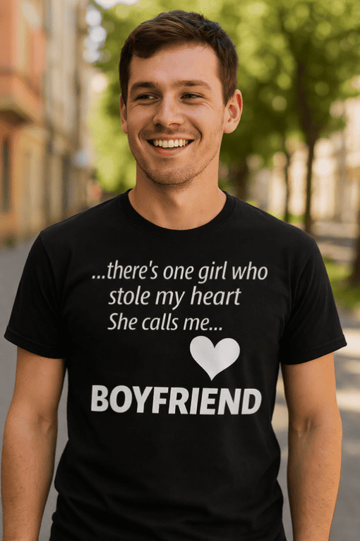 Heartfelt girlfriend birthday gift, cute boyfriend t-shirt, romantic love quote tee, boyfriend humor shirt, birthday gift for him, casual couple apparel.