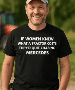 Tractor humor T-shirt for men, funny farm life quote, casual farm wear.