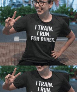 Comfortable athletic T-shirt with motivational quote for runners and fitness enthusiasts.