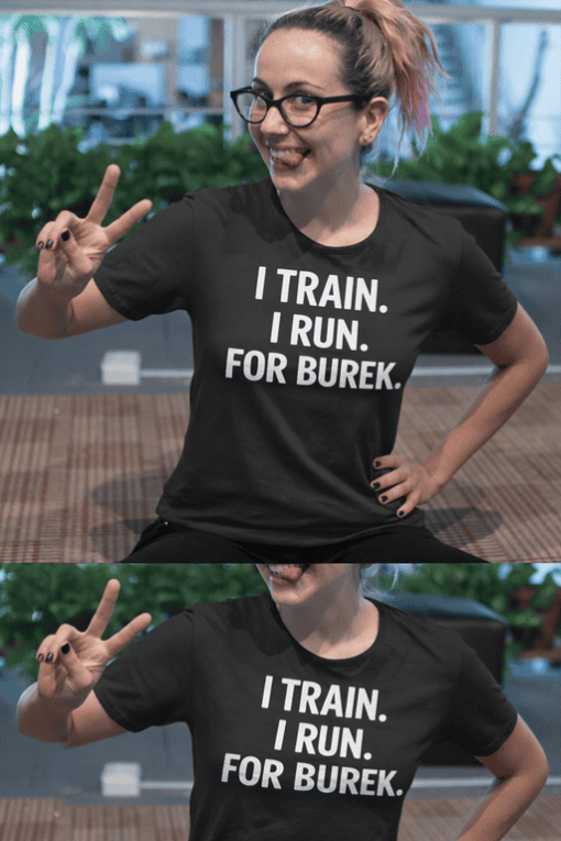 Comfortable athletic T-shirt with motivational quote for runners and fitness enthusiasts.