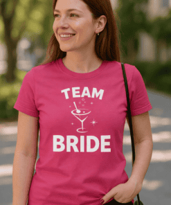 Funny bridal squad T-shirt, team bride, bachelorette party, girls' trip, bridal shower gift, customized T-shirt, wedding celebration.