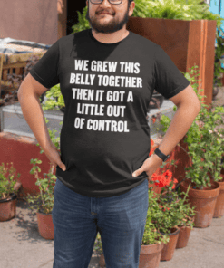 Whimsical black t-shirt with humorous gardening quote, perfect for garden lovers and casual wear.