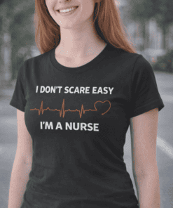 Kindness-focused nurse t-shirt with heartbeat graphic, perfect for healthcare heroes.