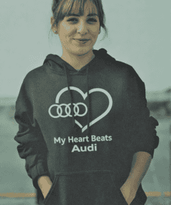 Audi love hoodie, automotive car enthusiast apparel, unique car-themed sweatshirt perfect for Audi fans, stylish and comfortable for everyday wear.