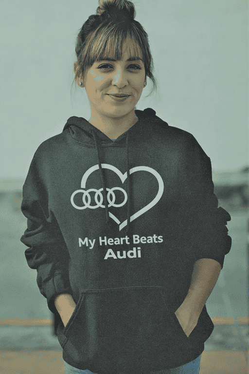 Audi love hoodie, automotive car enthusiast apparel, unique car-themed sweatshirt perfect for Audi fans, stylish and comfortable for everyday wear.