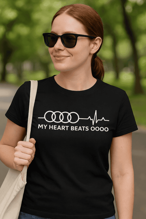 Heartbeat graphic t-shirt for women, cute medical-inspired fashion, casual streetwear style.