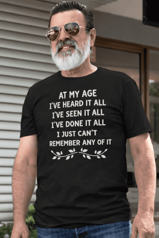 Comfortable men's funny quote graphic T-shirt for casual wear and gifting.