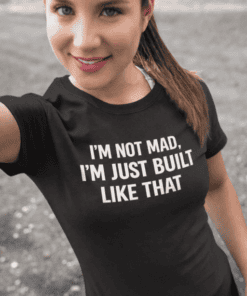 Bold black t-shirt with humorous quote, perfect for casual fashion and gift ideas for friends and family.