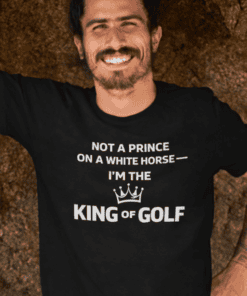 Prince-themed golf t-shirt with humorous design, ideal for golf lovers and casual wear.