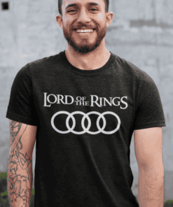 Audi Lord of the Rings T-shirt men’s graphic tee, popular fantasy movie apparel for fans.