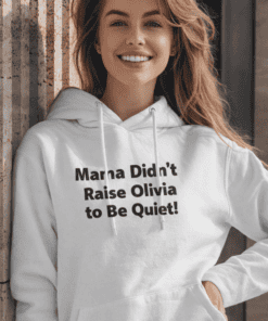 Comfortable white hoodie with humorous quote, ideal for casual wear and trendy street style.