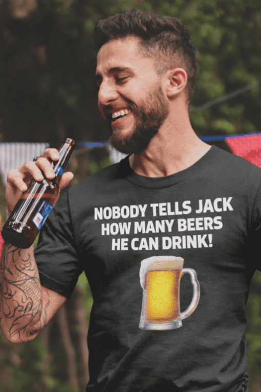 Beer-themed humorous t-shirt for men, perfect for casual wear and social gatherings.