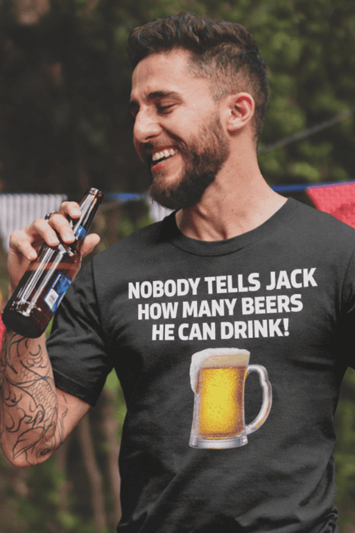 Beer-themed humorous t-shirt for men, perfect for casual wear and social gatherings.