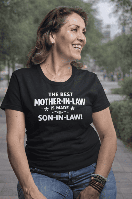 Mother-in-law T-shirt funny gift for women, humor shirt for family, matching joke tee for moms.