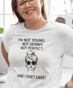 1. Funny feminist women's t-shirt with quote about confidence and attitude.