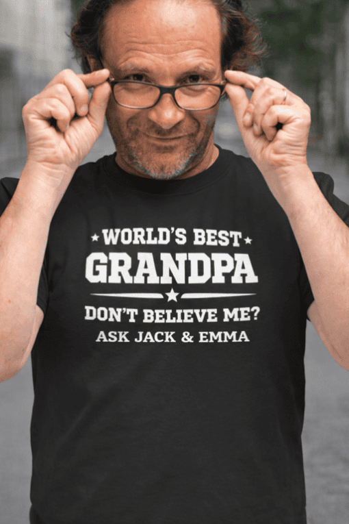 Grandpa T-shirt, humorous family joke tee for grandparents and grandkids, perfect for birthdays and holidays.