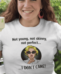 1. T-shirt with humorous quote and woman illustration, perfect for casual wear.