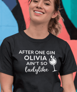 1. Custom funny wine joke tee shirt for women and girls.