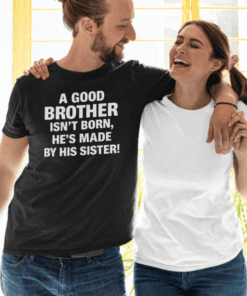 Brother sister matching t-shirt, funny sibling gift idea, casual family apparel, T-shirtplease.com.