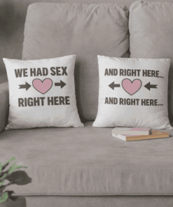 Love and Humor Couple Pillow Set with Funny Text for Bedroom Decor.