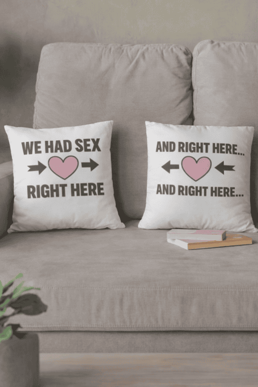 Love and Humor Couple Pillow Set with Funny Text for Bedroom Decor.
