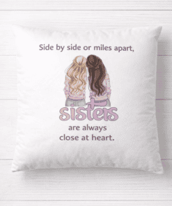 Best friend sister sister quote pillow, sibling love quote, sisterly bond home decor.