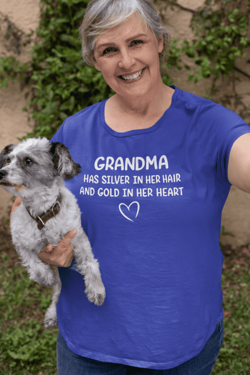Silver hair grandma T-shirt with heartfelt quote, perfect for family gatherings and special occasions.