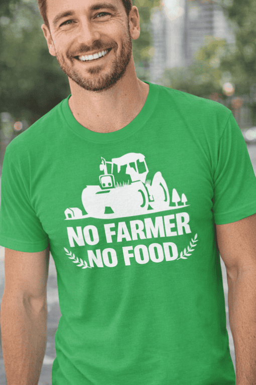 1. Funny farmer tee shirt with agricultural quote and tractor graphic.