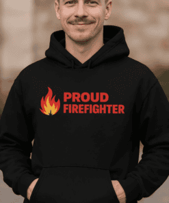 Firefighter pride hoodie, proud firefighter sweatshirt, firefighter slogan hoodie, firefighter apparel, fire department hoodie, firefighter gift idea.