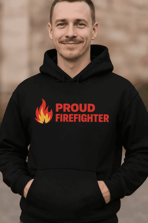 Firefighter pride hoodie, proud firefighter sweatshirt, firefighter slogan hoodie, firefighter apparel, fire department hoodie, firefighter gift idea.