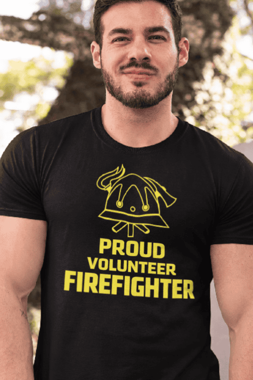 Proud Volunteer Firefighter t-shirt, firefighter tribute tee, emergency services shirt, firefighter gift tee.