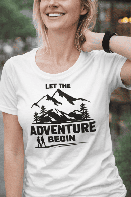 Exploring outdoor adventure T-shirt for nature lovers and hiking enthusiasts.