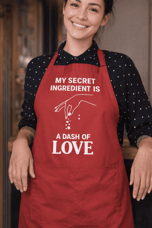1. Custom funny apron with love quote for cooking and baking enthusiasts.