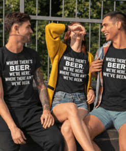 Funny beer t-shirts for friends, casual outdoor wear, perfect for social gatherings and parties.