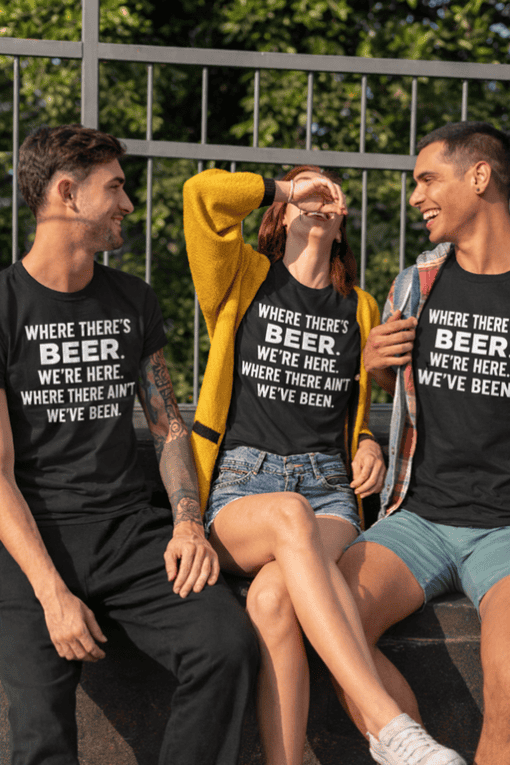 Funny beer t-shirts for friends, casual outdoor wear, perfect for social gatherings and parties.