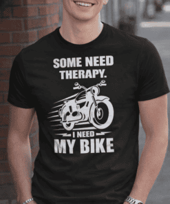 Bike therapy t-shirt, motorcycle humor tee, men's funny biker shirt, motorcycle lover gift.