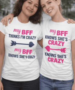1. Funny best friend quote t-shirts for women, perfect matching casual wear.