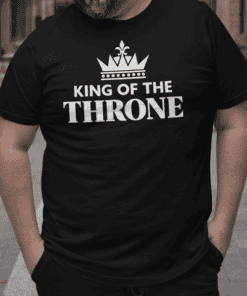 King of the throne t-shirt for men, crown graphic, modern casual wear, bold statement, gift idea.