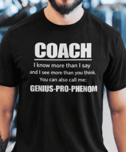 Motivational coach t-shirt for trainers and sports enthusiasts, perfect gym apparel for fitness lovers, stylish activewear for men.