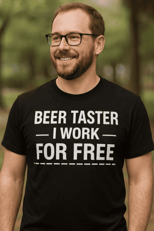 Beer T-shirt, humorous mens tee, craft beer lover gift, funny bar shirt, beer enthusiast apparel, casual novelty t-shirt.