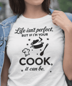 Comfortable funny cooking slogan T-shirt for food lovers, casual wear, gift idea, kitchen humor, chef humor, foodie apparel.